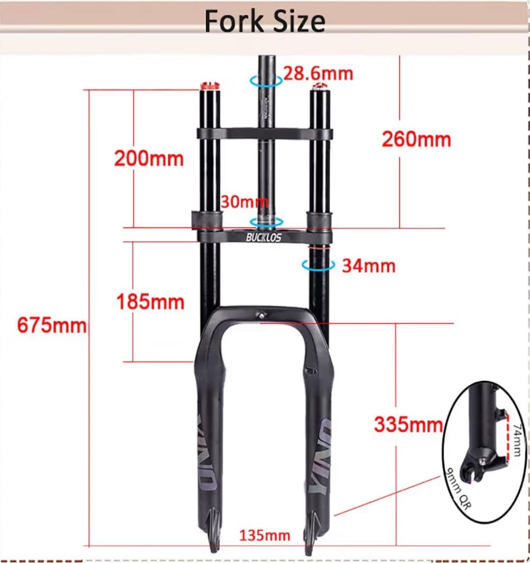 Upgraded Macfox,Super73,Ridstar Front suspension (Gold)